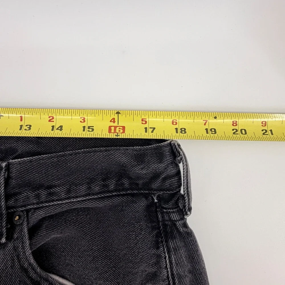 Levis 501 Original Fit‎ Jeans 38x32 Faded Black Straight Leg Denim Mens